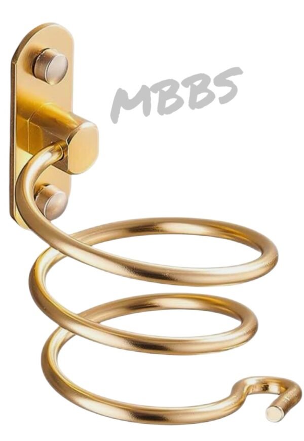 Wall Mounted Hairdryer Holder Golden Colour
